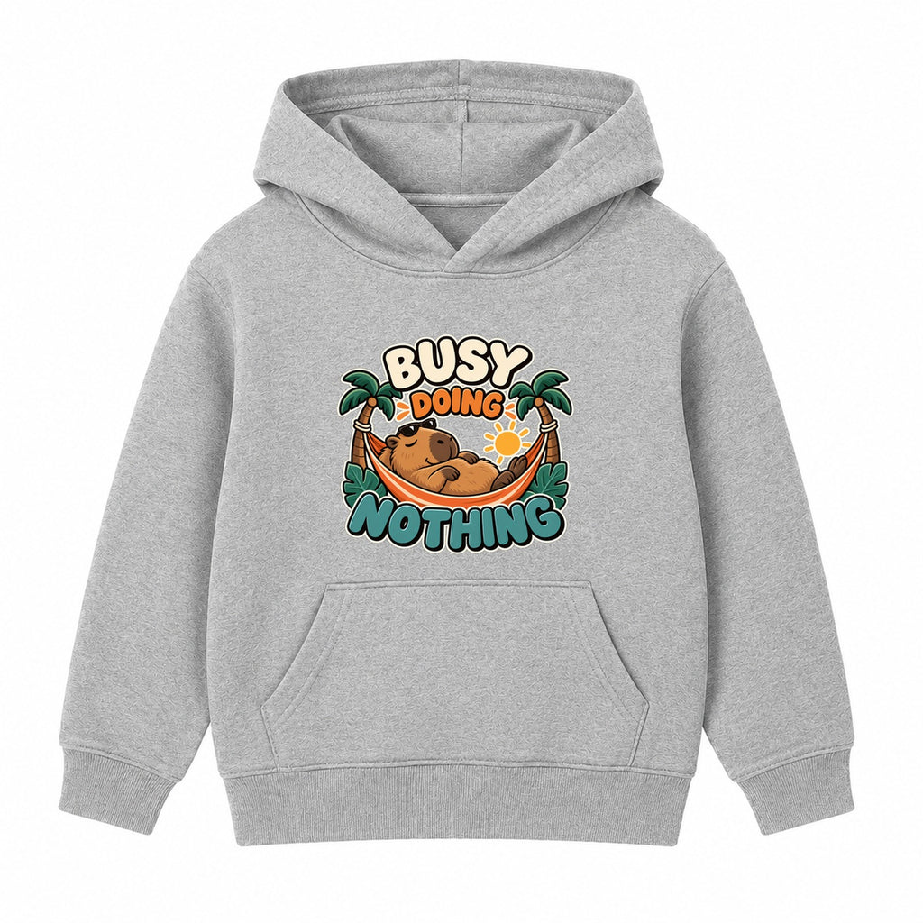 Busy Doing Nothing adult slogan hoodie - Heather Grey