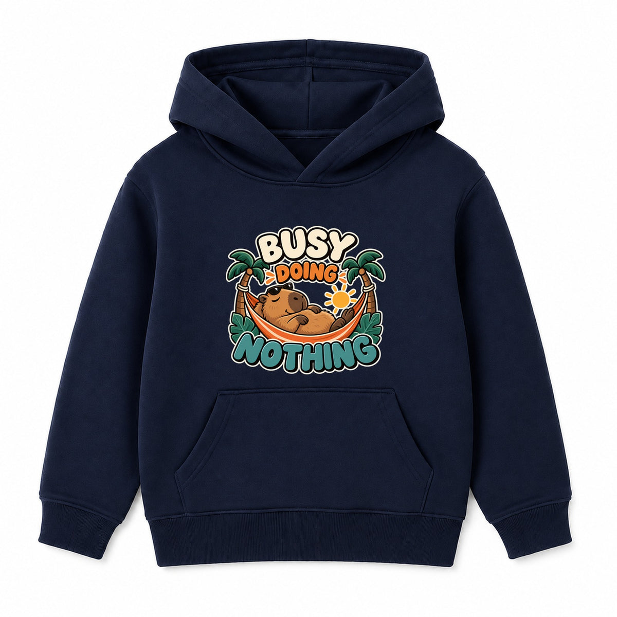 Busy Doing Nothing adult slogan hoodie - Navy