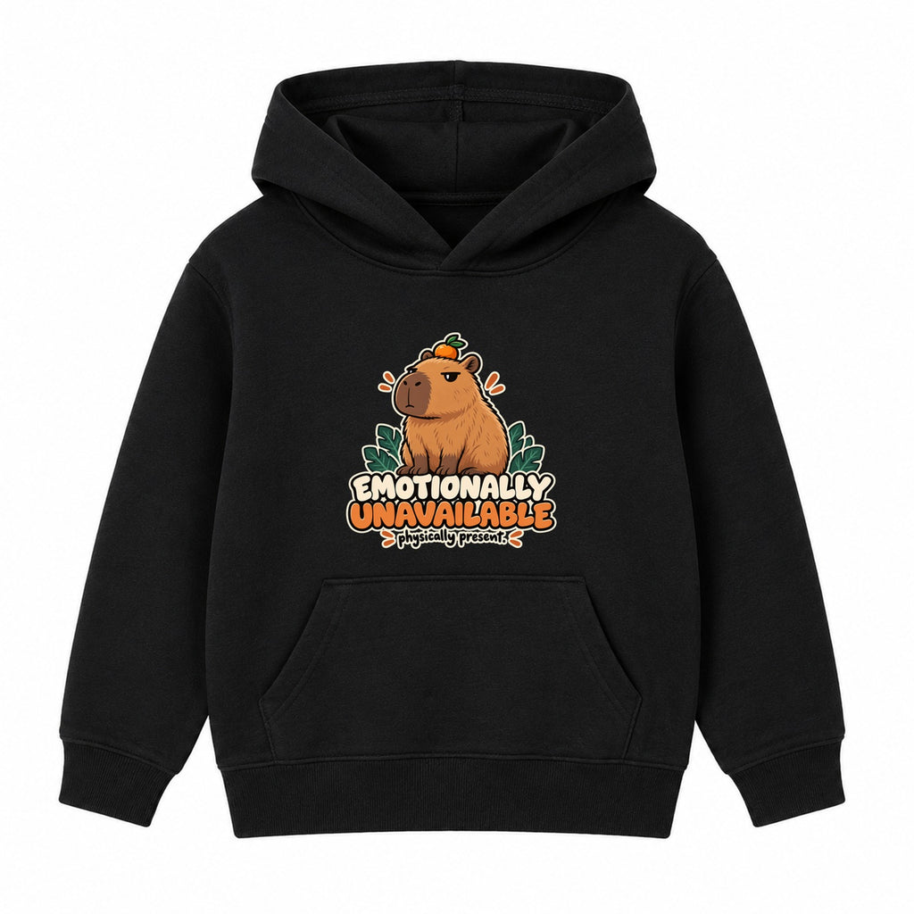 Emotionally Unavailable adult slogan hoodie - Black