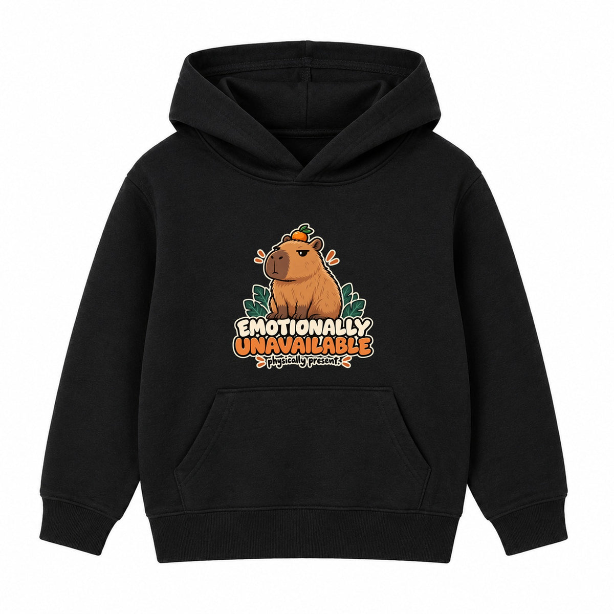 Emotionally Unavailable adult slogan hoodie - Black