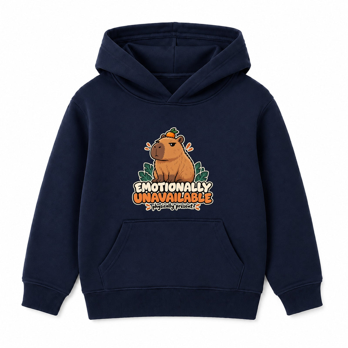 Emotionally Unavailable adult slogan hoodie - Navy