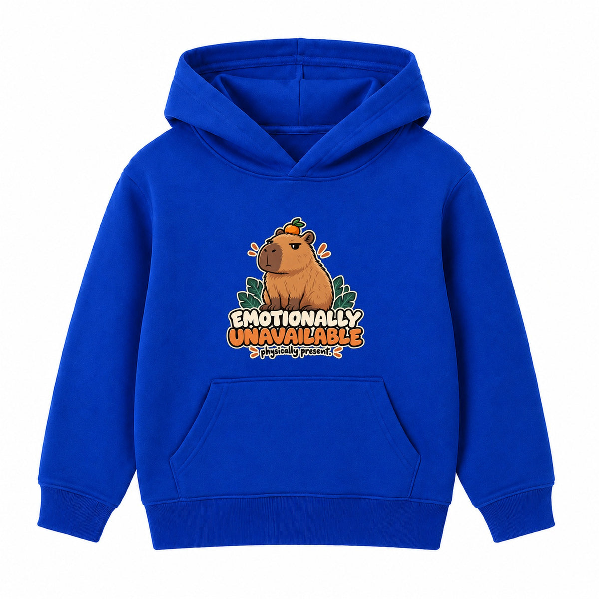Emotionally Unavailable adult slogan hoodie - Royal Blue