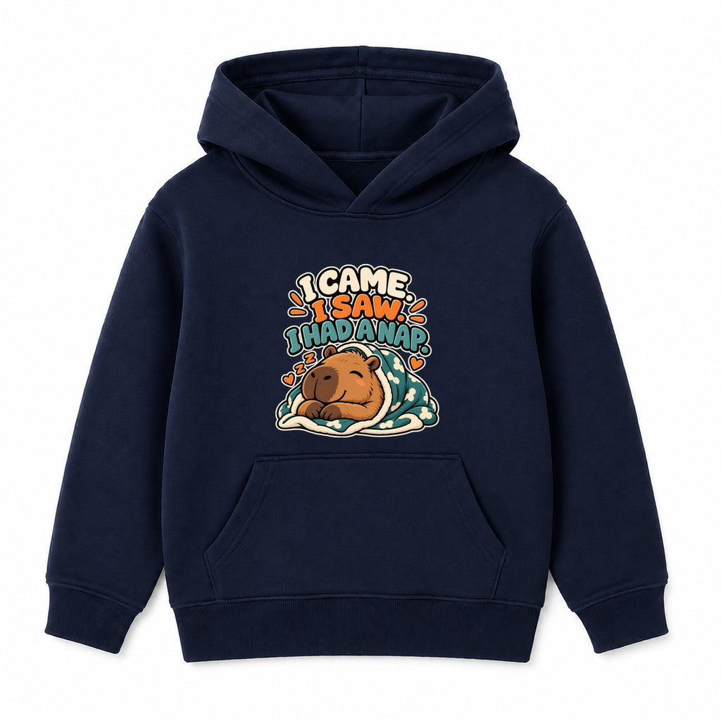 I Came I Saw I Had A Nap adult slogan hoodie - Navy