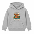 Zero Thoughts Maximum Snacks adult slogan hoodie - Heather Grey