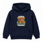 Zero Thoughts Maximum Snacks adult slogan hoodie - Navy