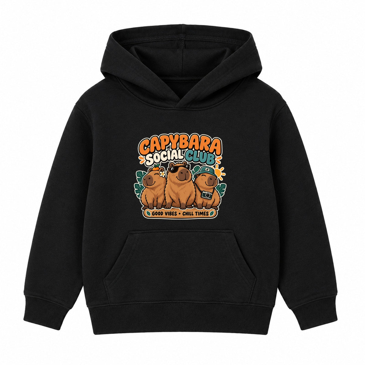 Capybara Social Club adult slogan hoodie - Black