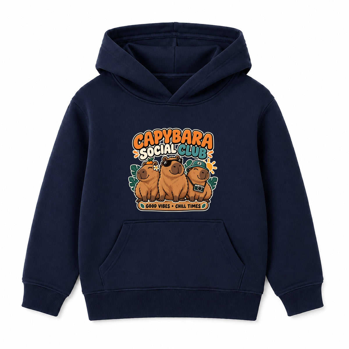 Capybara Social Club adult slogan hoodie - Navy