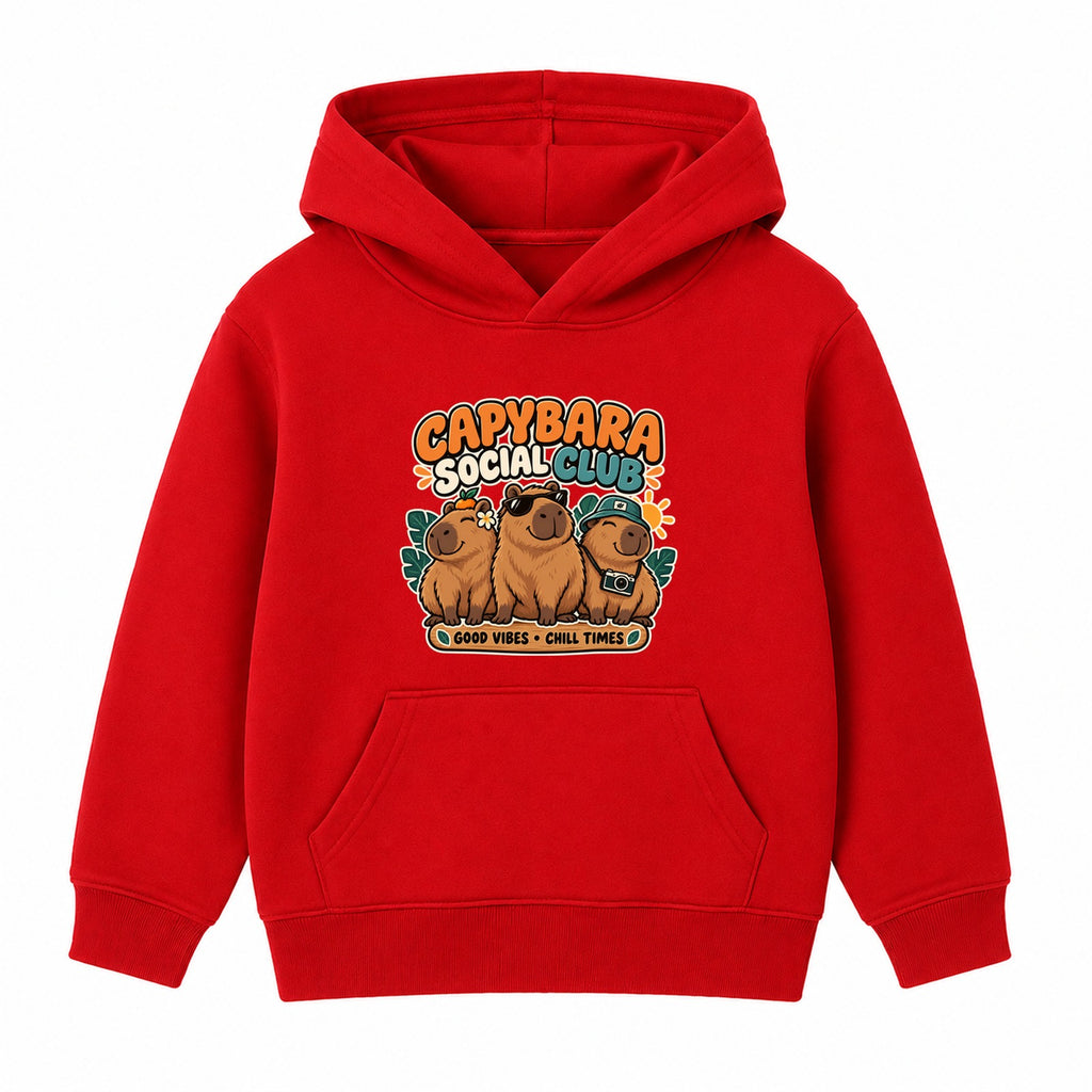Capybara Social Club adult slogan hoodie - Red