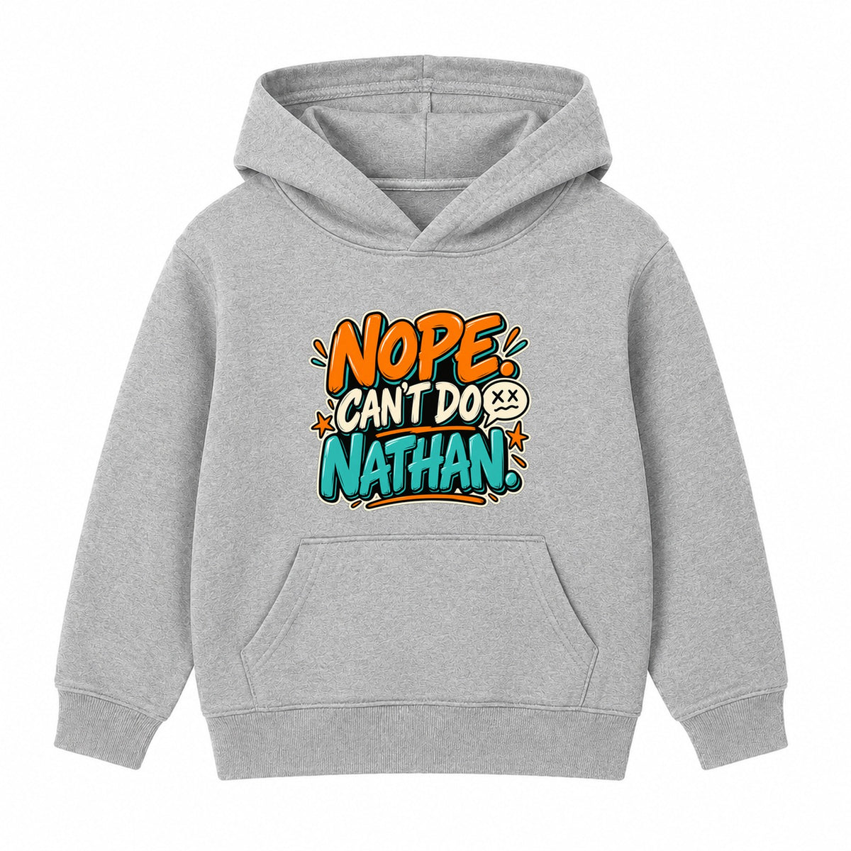 Nope Can't Do Nathan adult slogan hoodie - Heather Grey