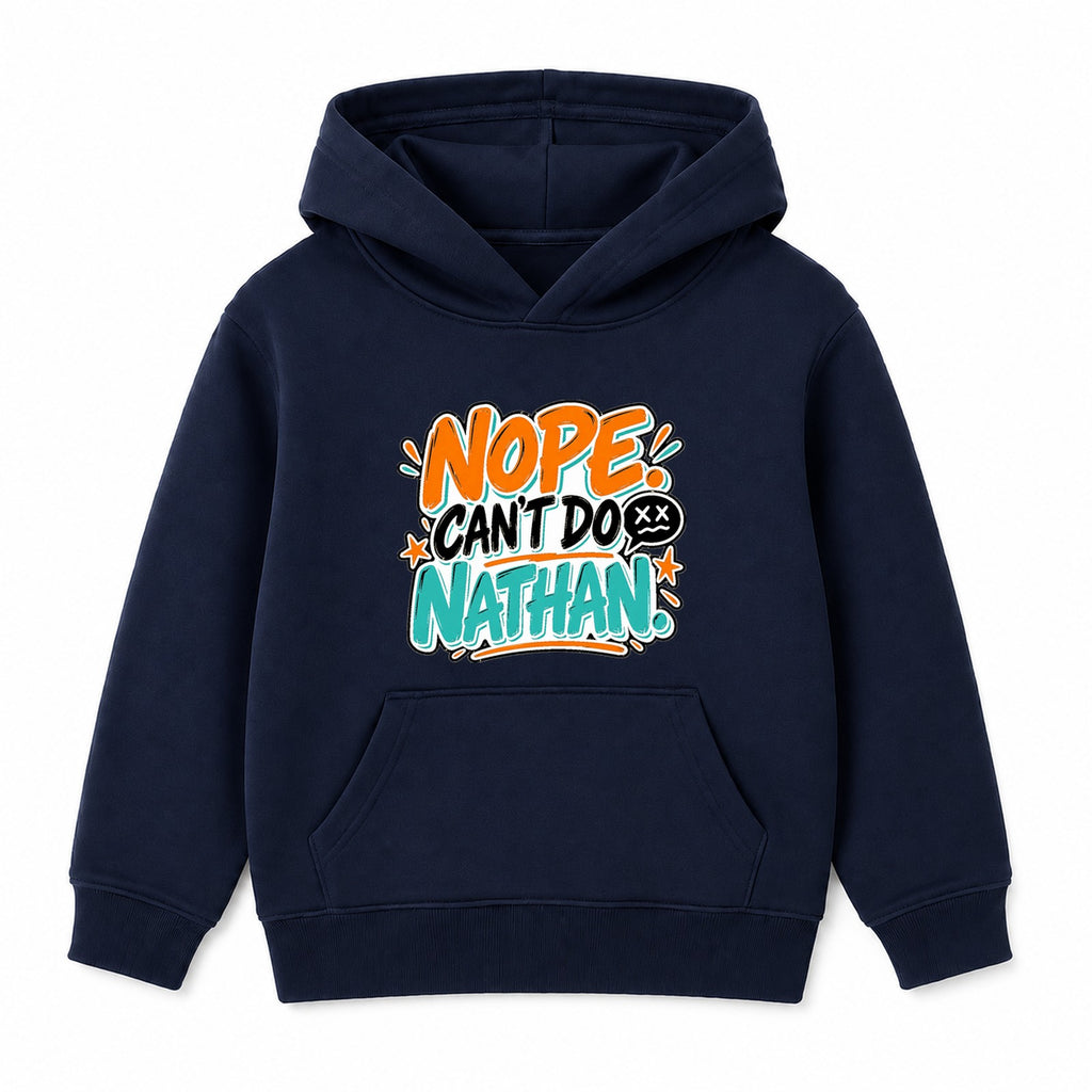 Nope Can't Do Nathan adult slogan hoodie - Navy