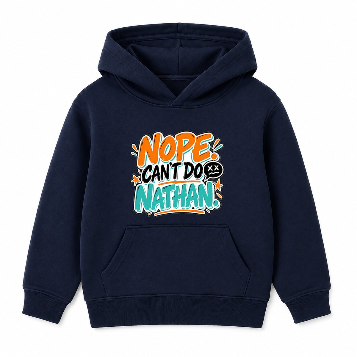 Nope Can't Do Nathan adult slogan hoodie - Navy
