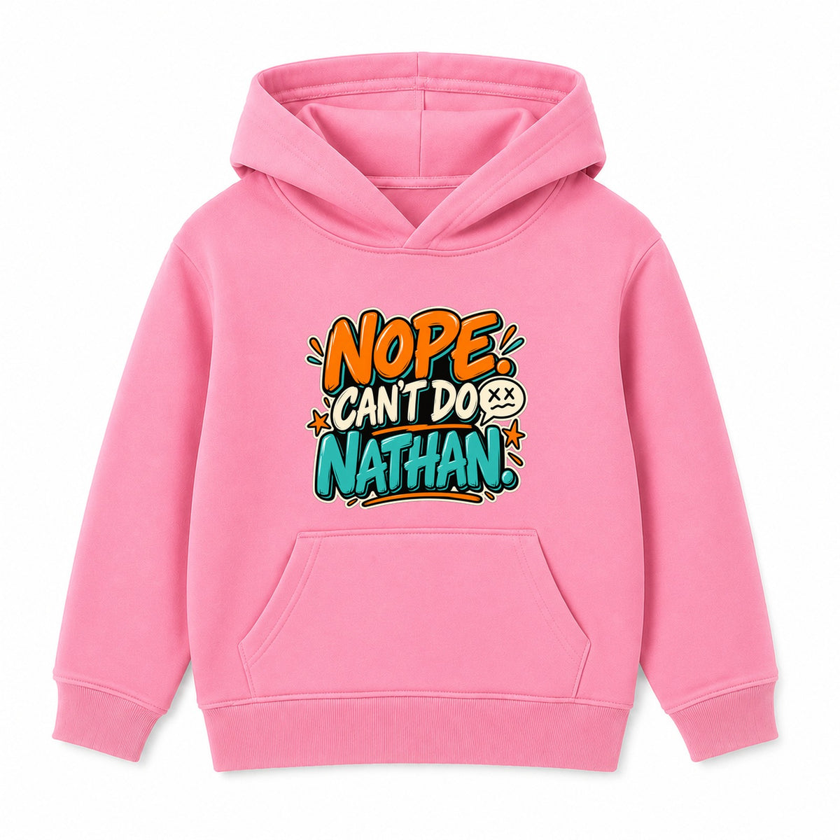 Nope Can't Do Nathan adult slogan hoodie - Pink
