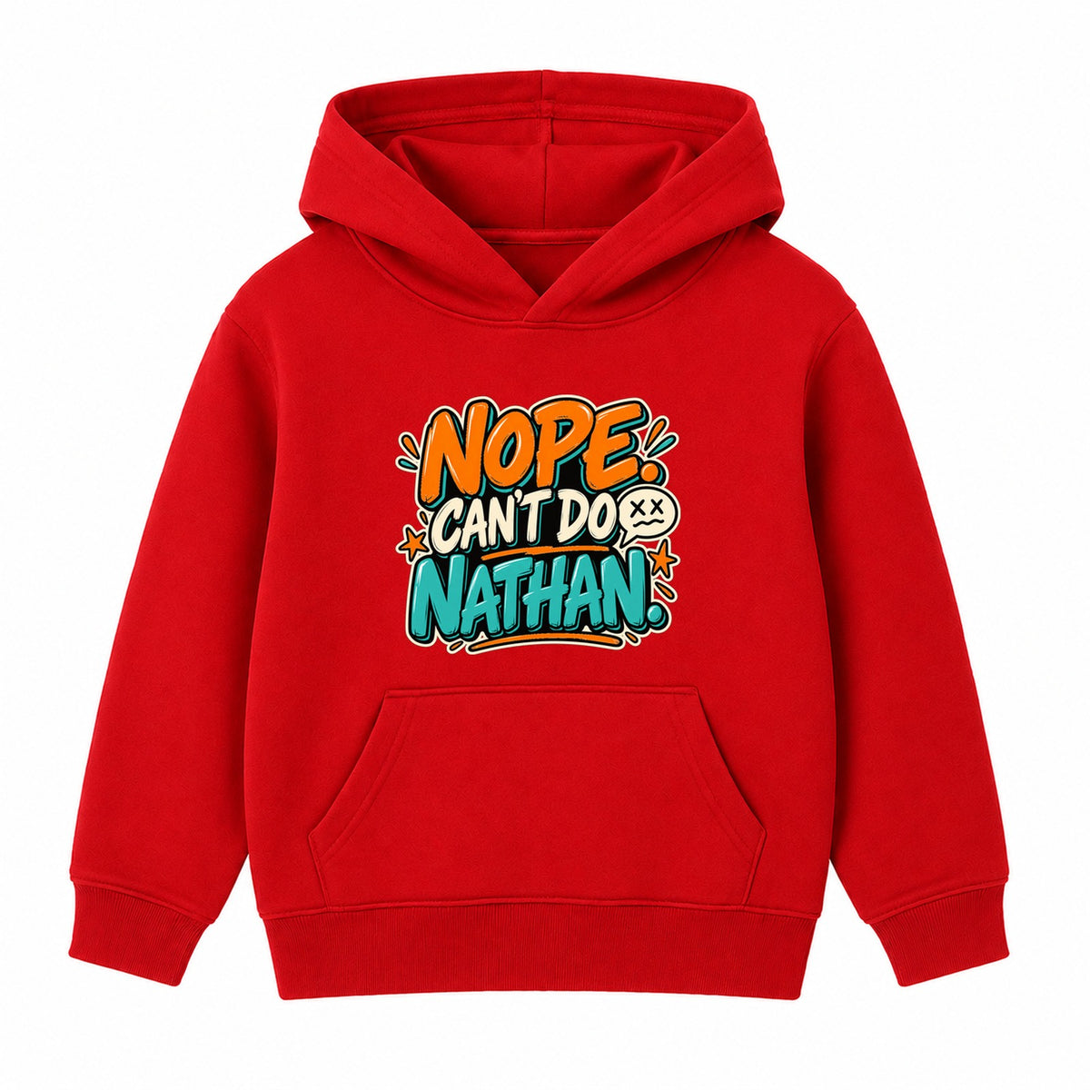Nope Can't Do Nathan adult slogan hoodie - Red