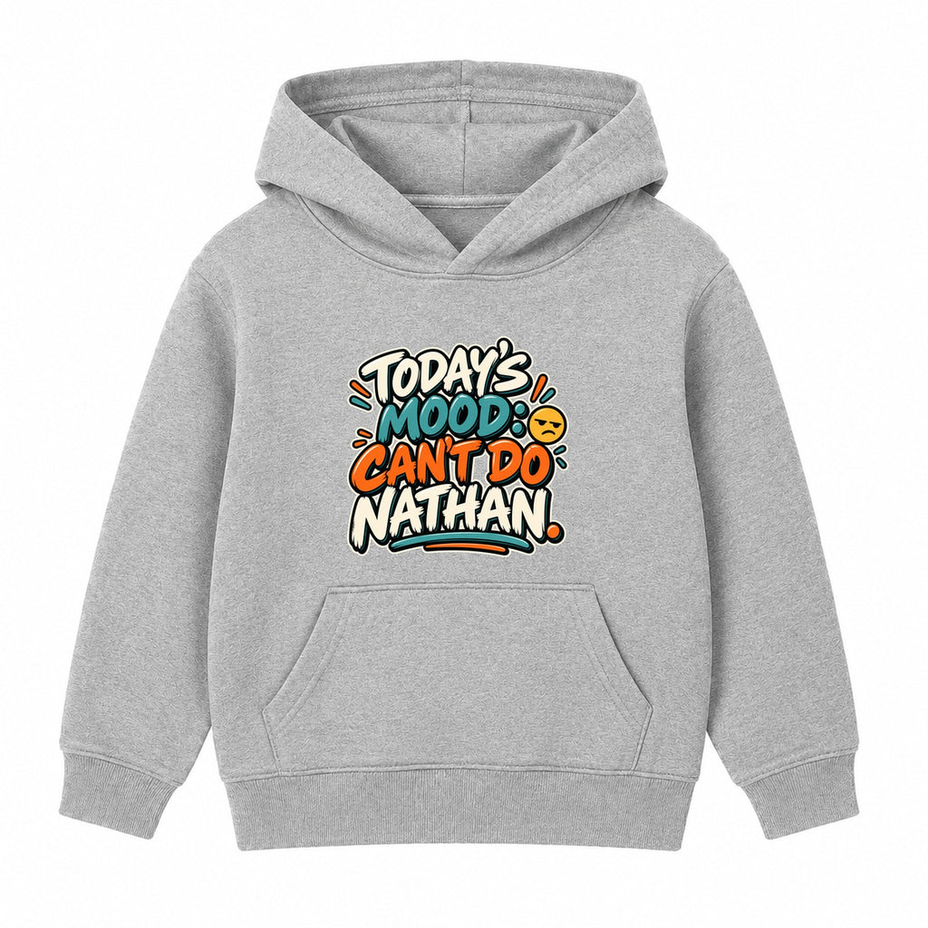 Today's Mood Can't Do Nathan adult slogan hoodie - Heather Grey