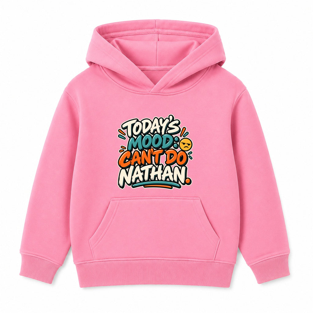 Today's Mood Can't Do Nathan adult slogan hoodie - Pink
