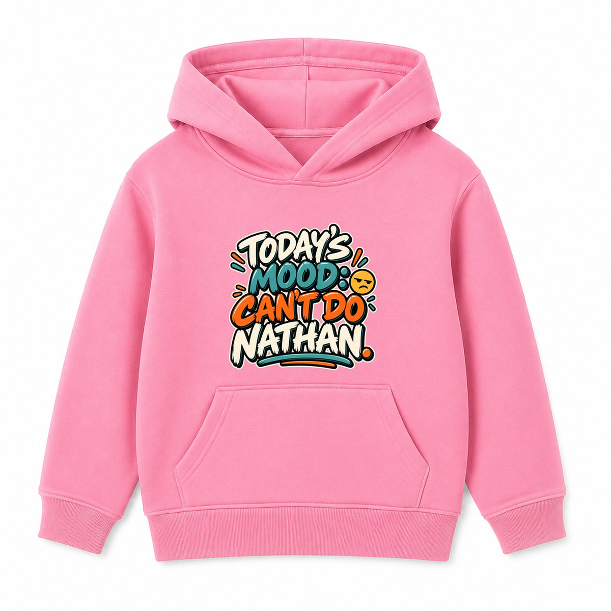 Today's Mood Can't Do Nathan adult slogan hoodie - Pink