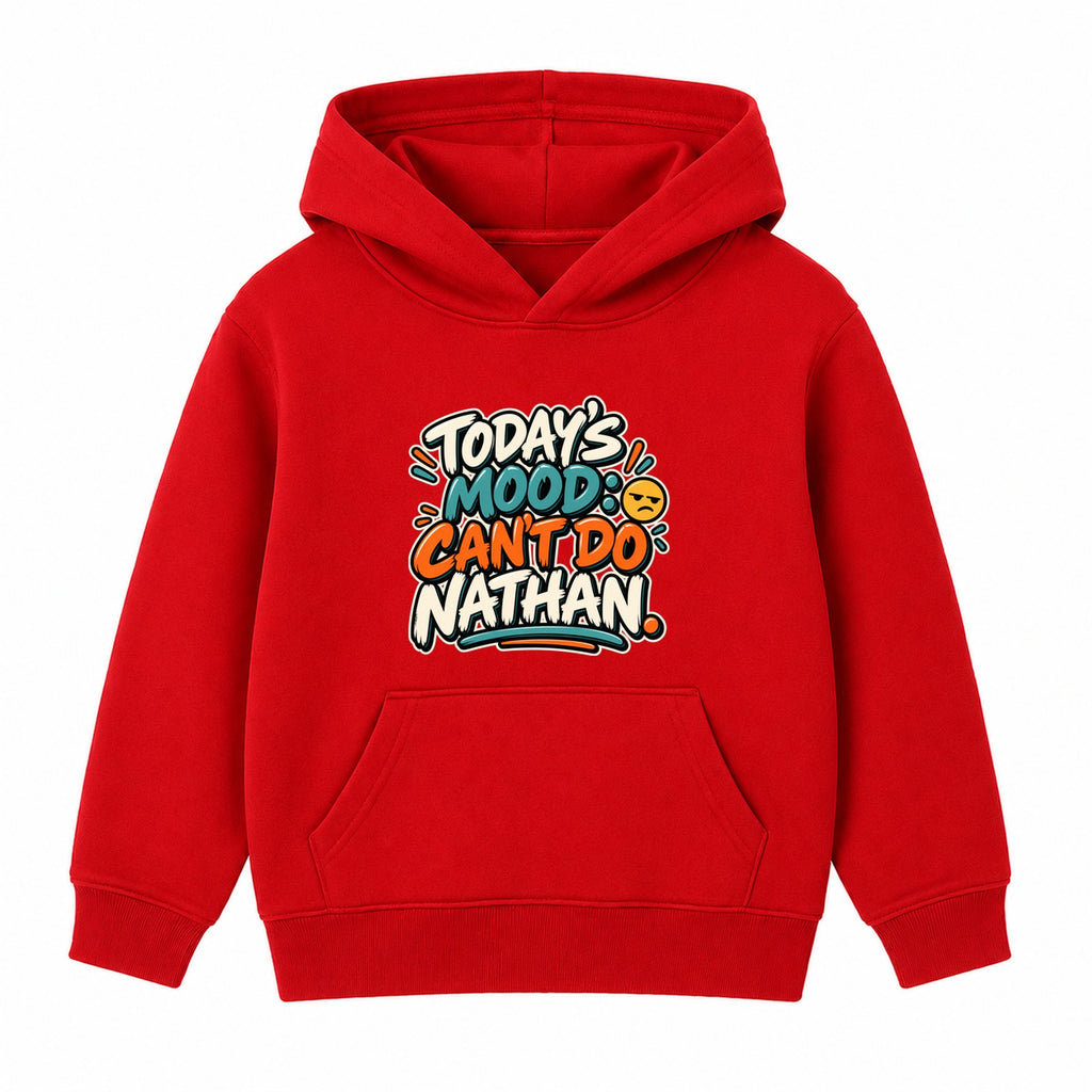 Today's Mood Can't Do Nathan adult slogan hoodie - Red