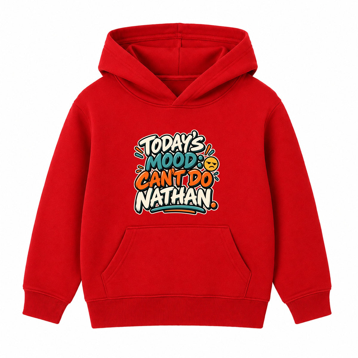 Today's Mood Can't Do Nathan adult slogan hoodie - Red