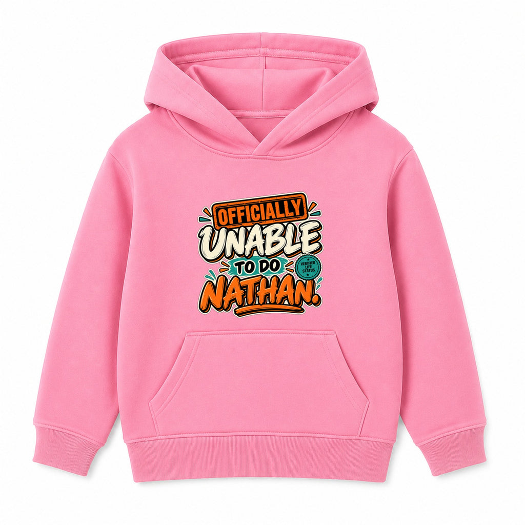 Officially Unable To Do Nathan adult slogan hoodie - Pink