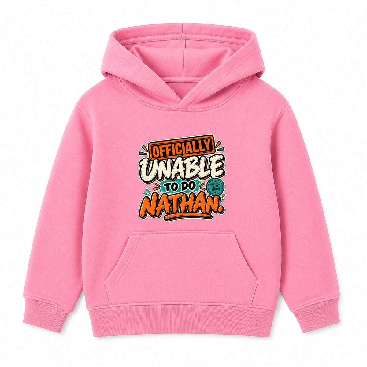 Officially Unable To Do Nathan adult slogan hoodie - Pink