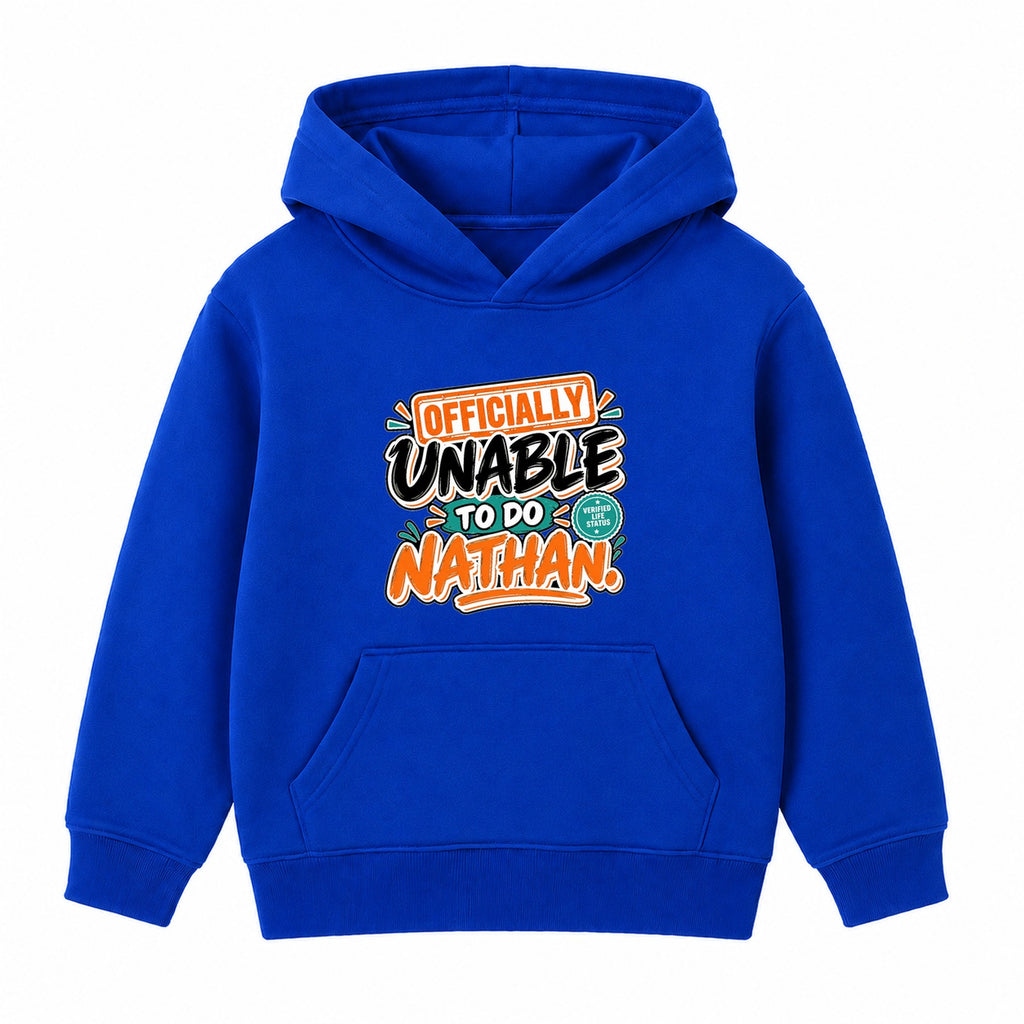 Officially Unable To Do Nathan adult slogan hoodie - Royal Blue