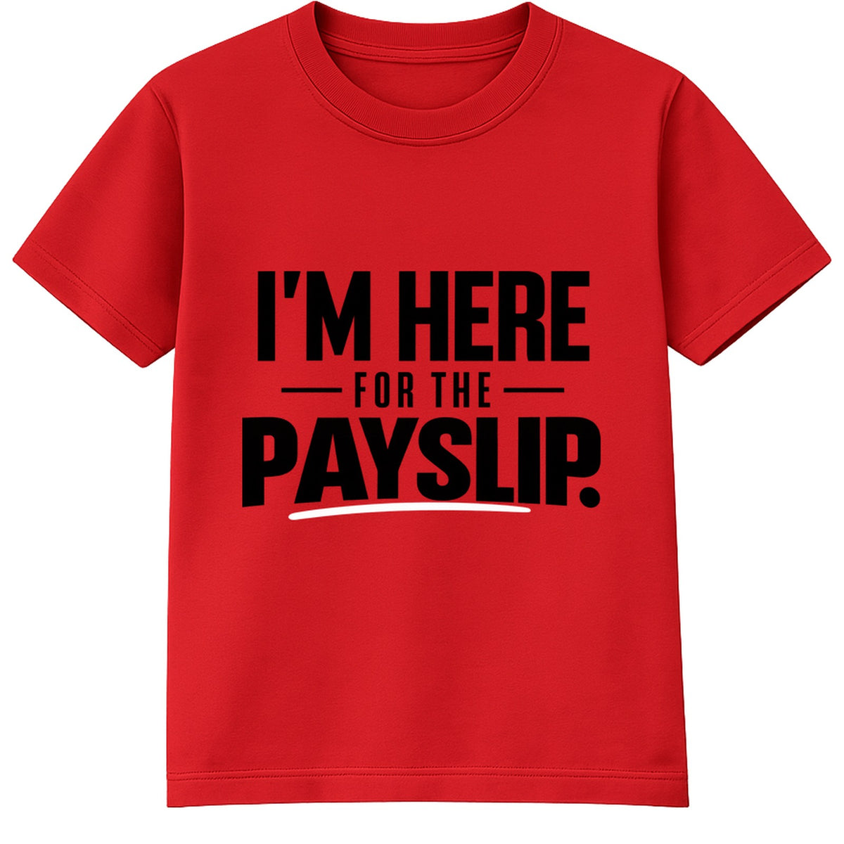 Here For The Payslip adult slogan t-shirt - Red
