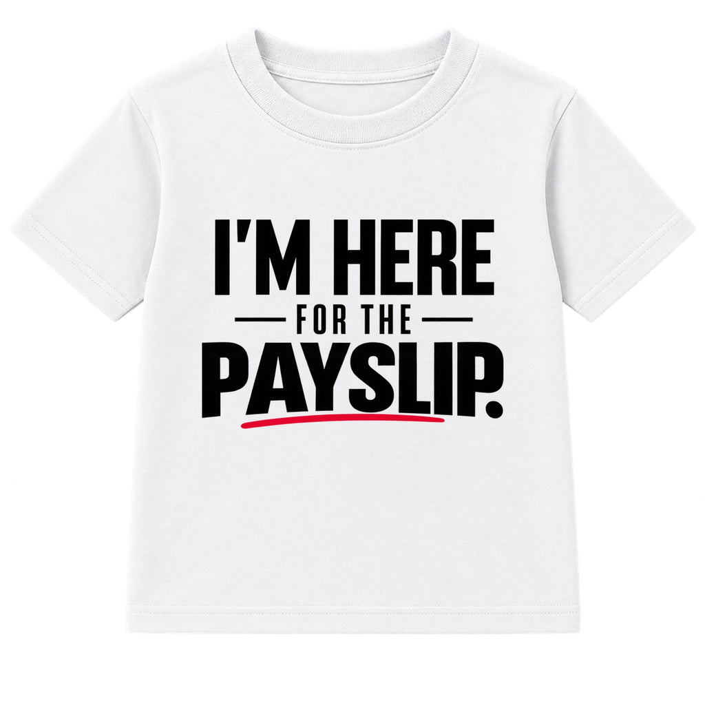 Here For The Payslip adult slogan t-shirt - White