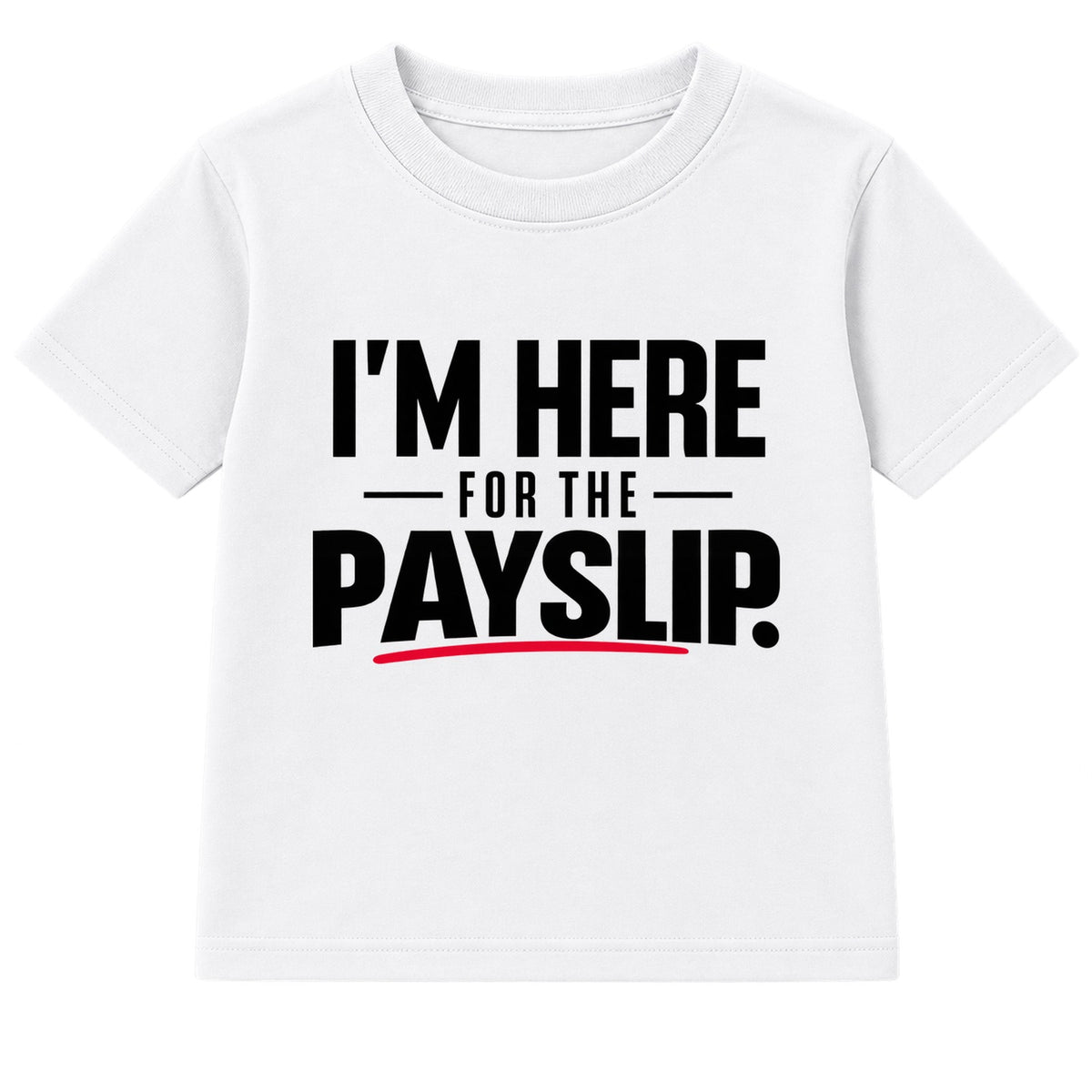 Here For The Payslip adult slogan t-shirt - White