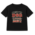 Left My Dog At Home adult slogan t-shirt - Black