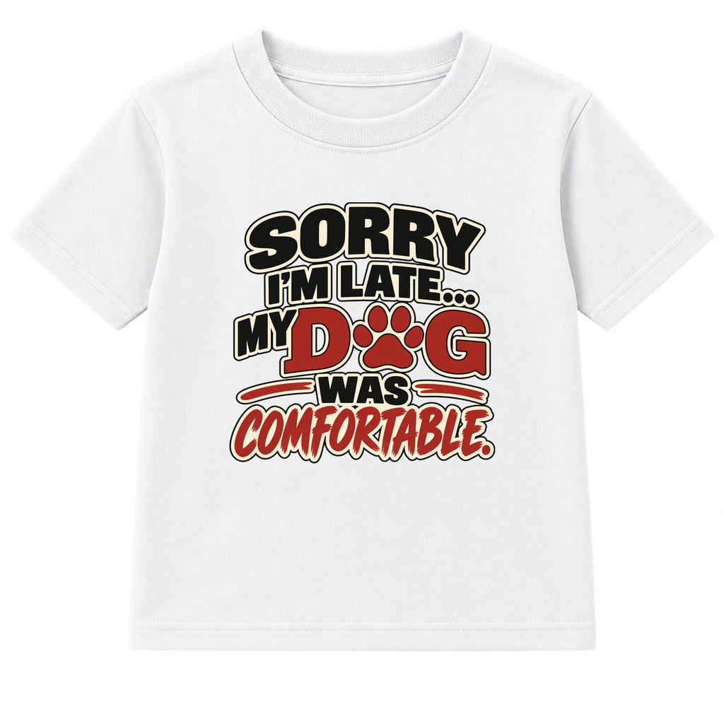 My Dog Was Comfortable adult slogan t-shirt - White