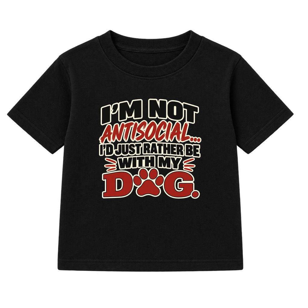 Rather Be With My Dog adult slogan t-shirt - Black