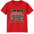 Rather Be With My Dog adult slogan t-shirt - Red