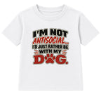 Rather Be With My Dog adult slogan t-shirt - White