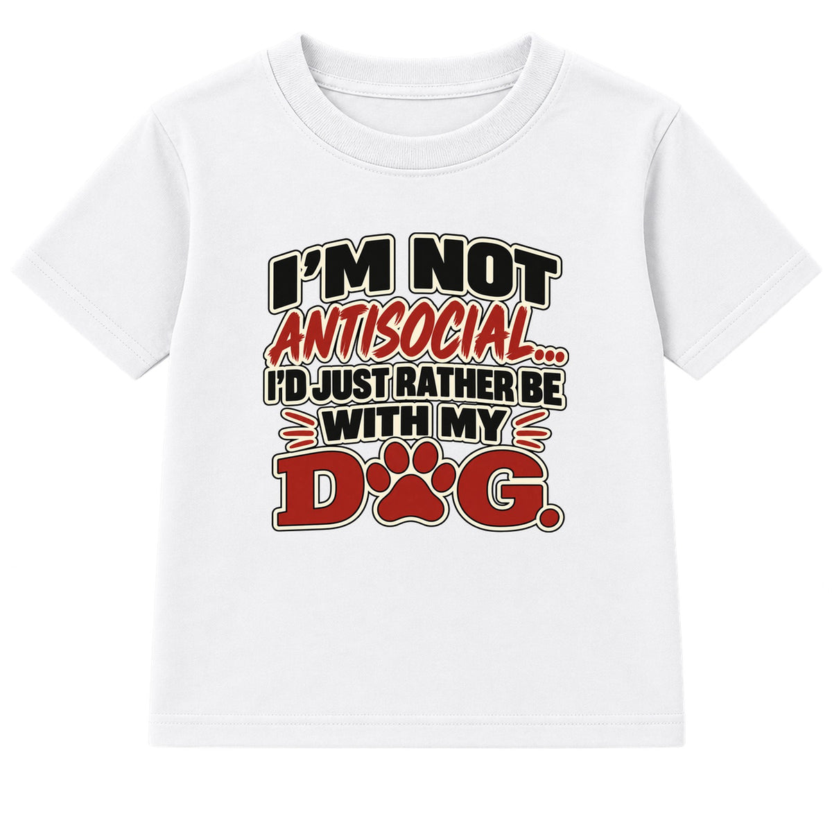 Rather Be With My Dog adult slogan t-shirt - White