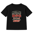 Home Is Where My Dog Is adult slogan t-shirt - Black