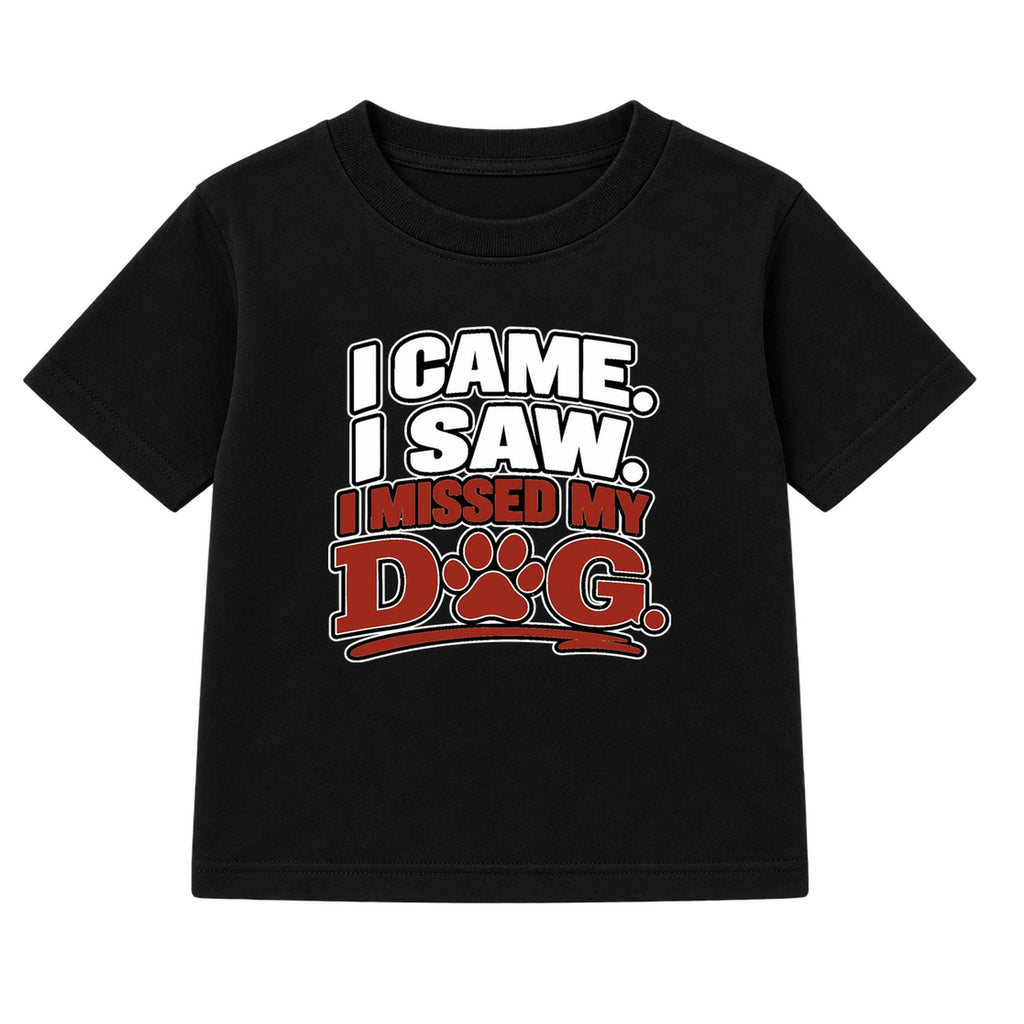 I Missed My Dog adult slogan t-shirt - Black