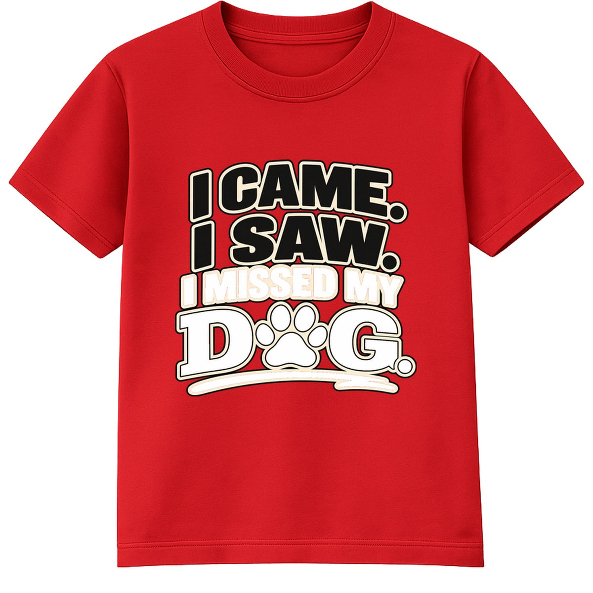 I Missed My Dog adult slogan t-shirt - Red