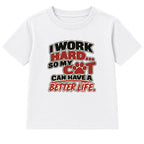Work Hard For My Cat adult slogan t-shirt - White
