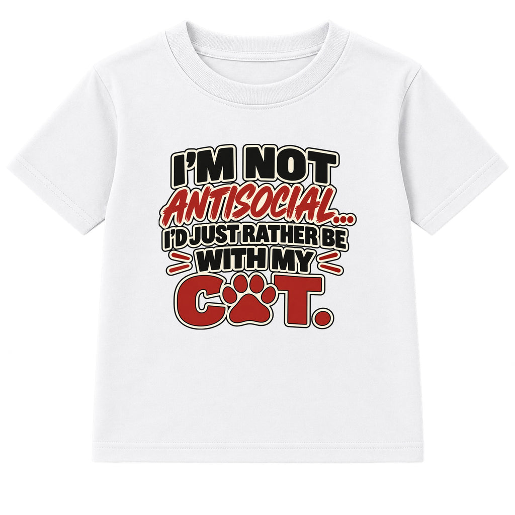 Rather Be With My Cat adult slogan t-shirt - White