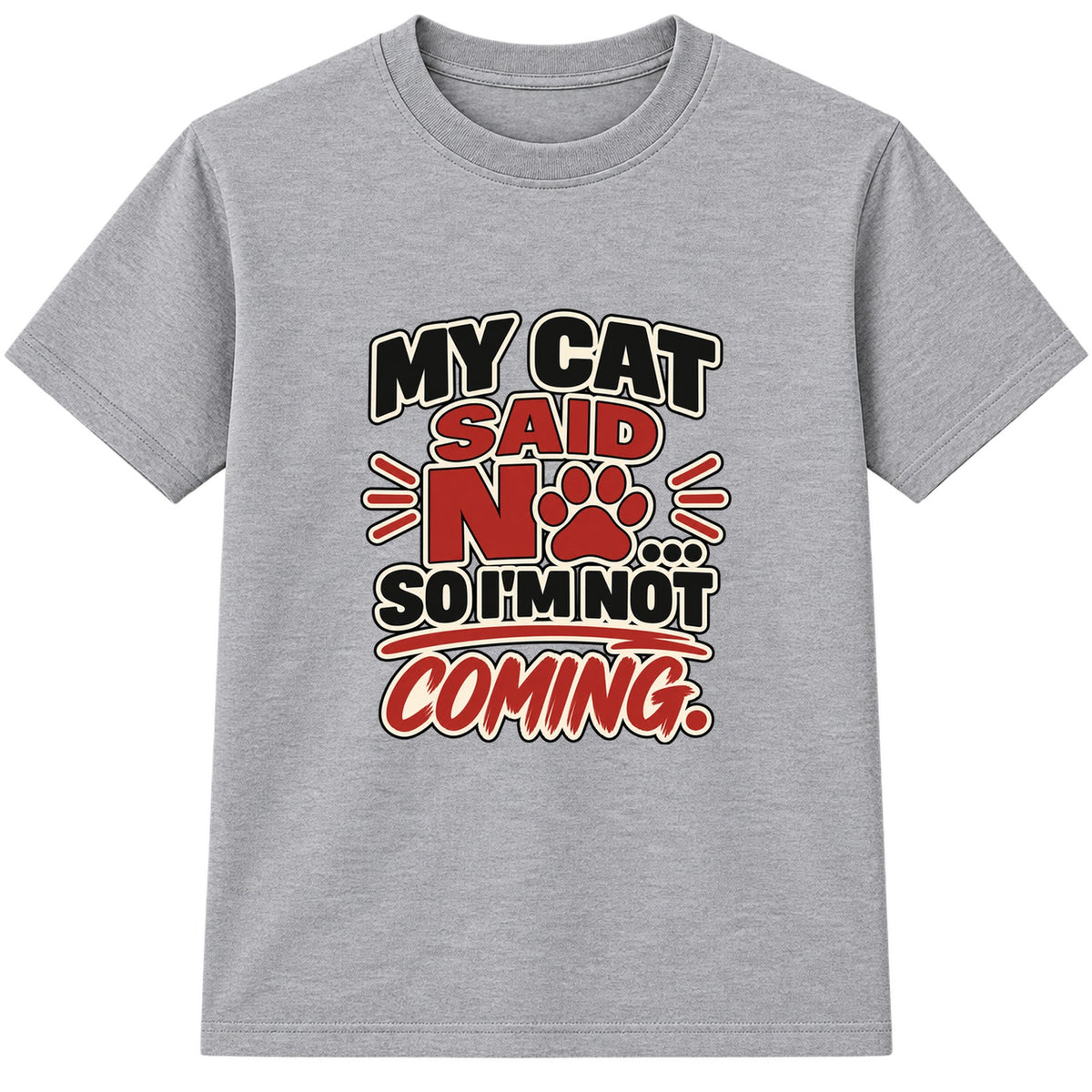 My Cat Said No adult slogan t-shirt - Heather Grey