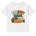 Too Capy To Care adult slogan t-shirt - White