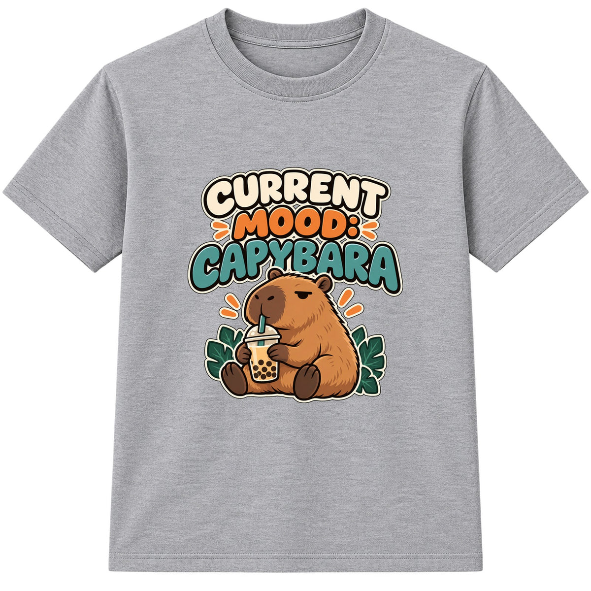 Current Mood Capybara adult slogan t-shirt - Heather Grey