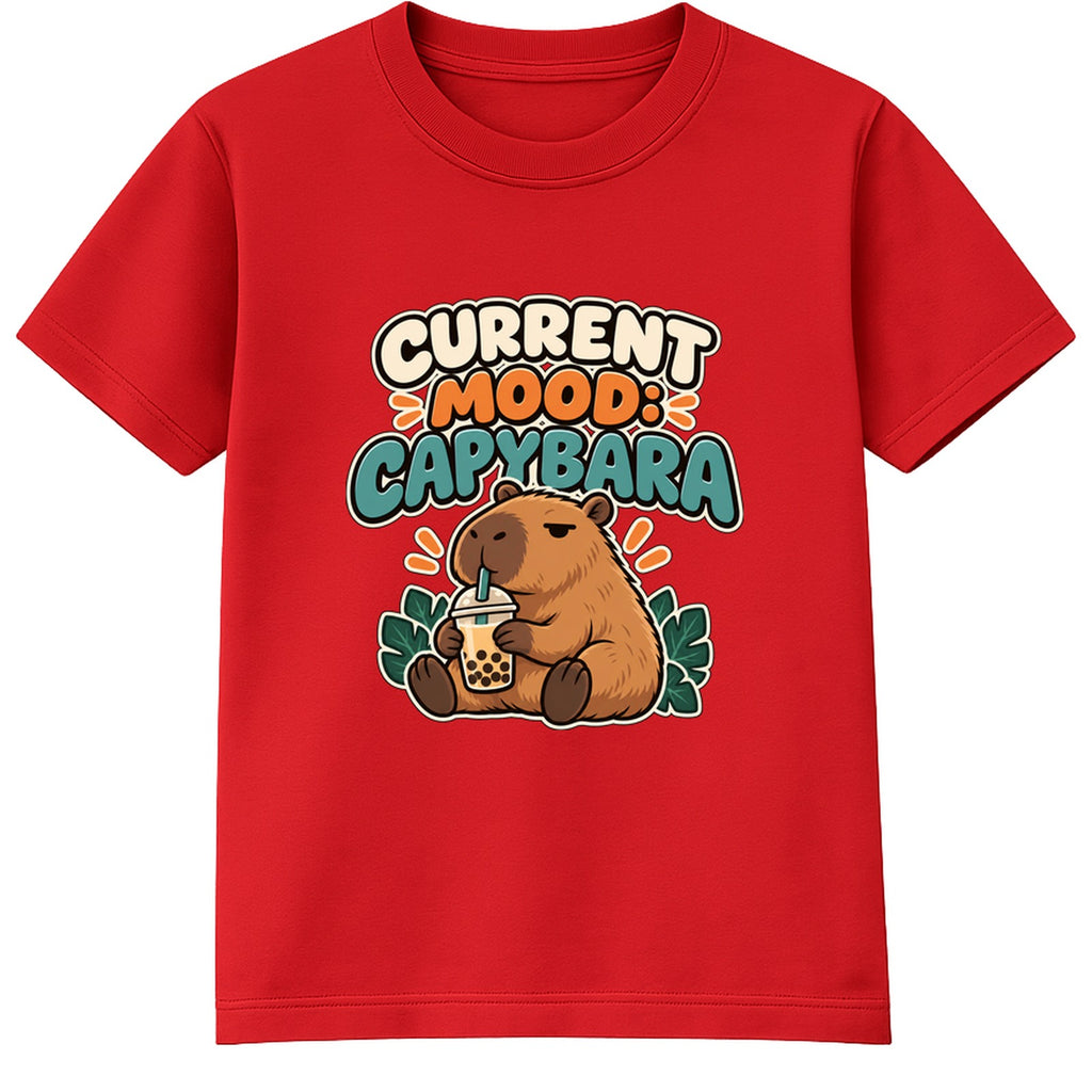 Current Mood Capybara adult slogan t-shirt - Red