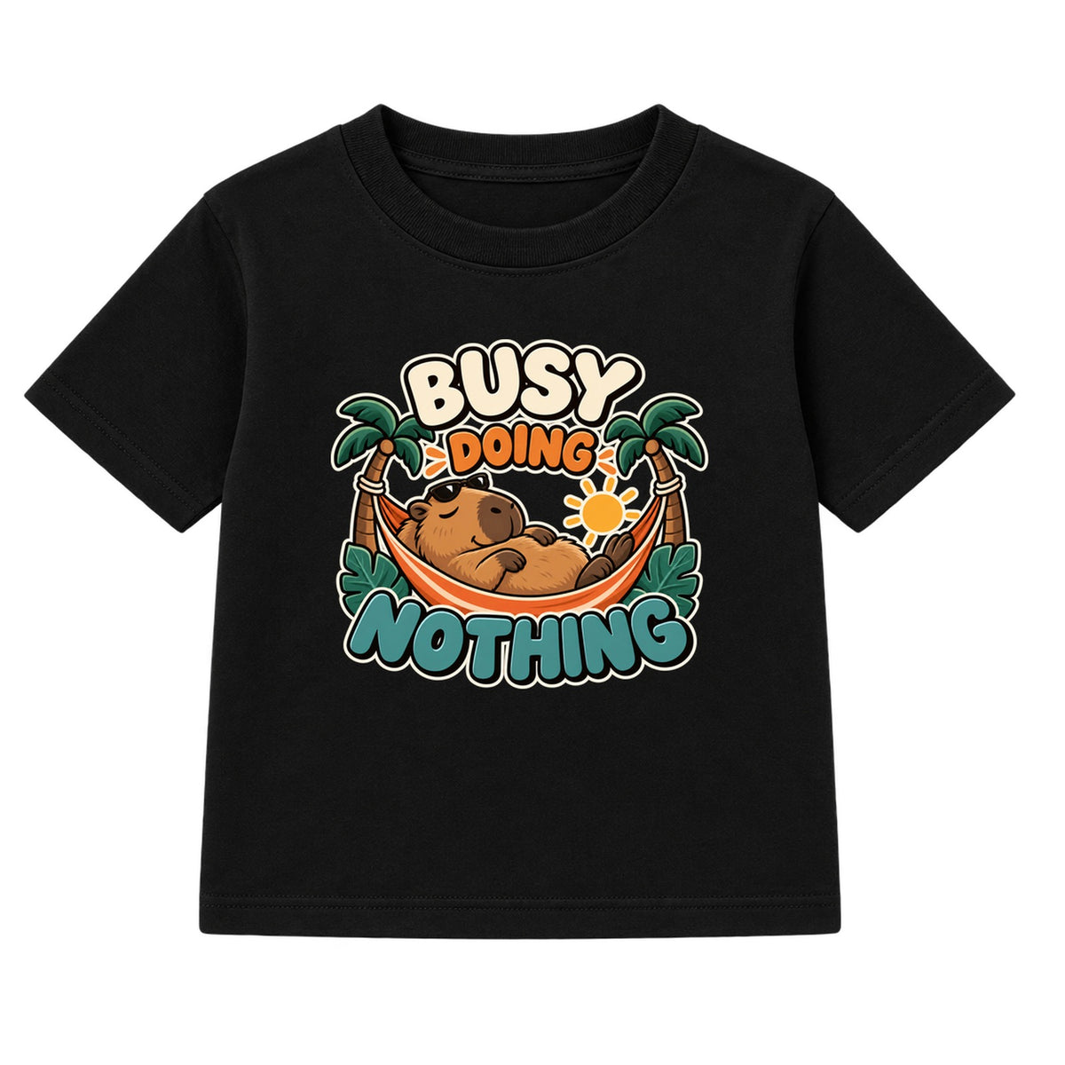 Busy Doing Nothing adult slogan t-shirt - Black