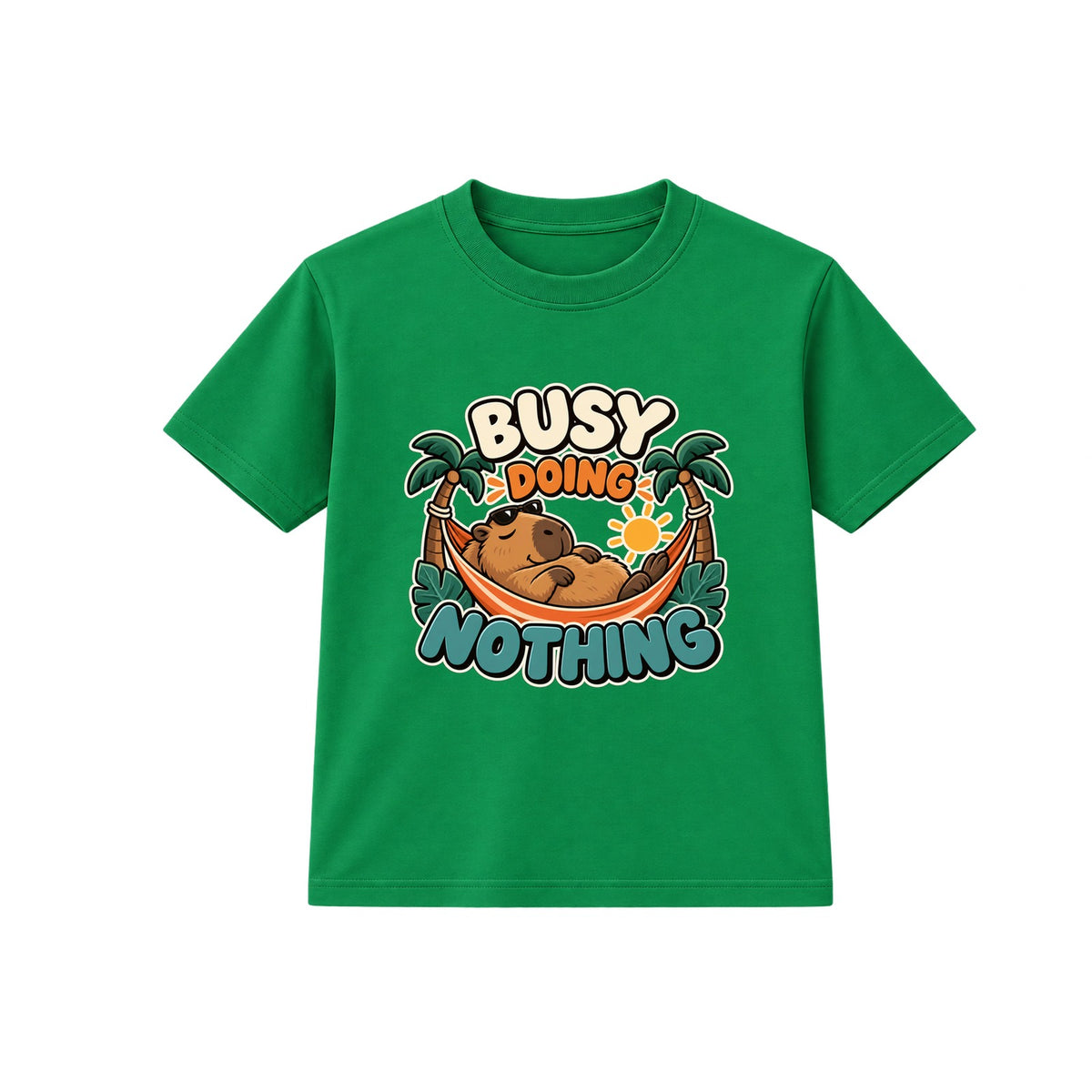 Busy Doing Nothing adult slogan t-shirt - Green