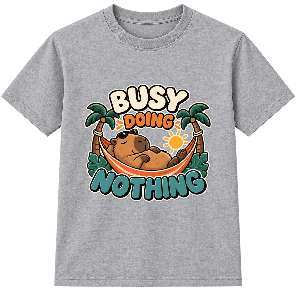 Busy Doing Nothing adult slogan t-shirt - Heather Grey