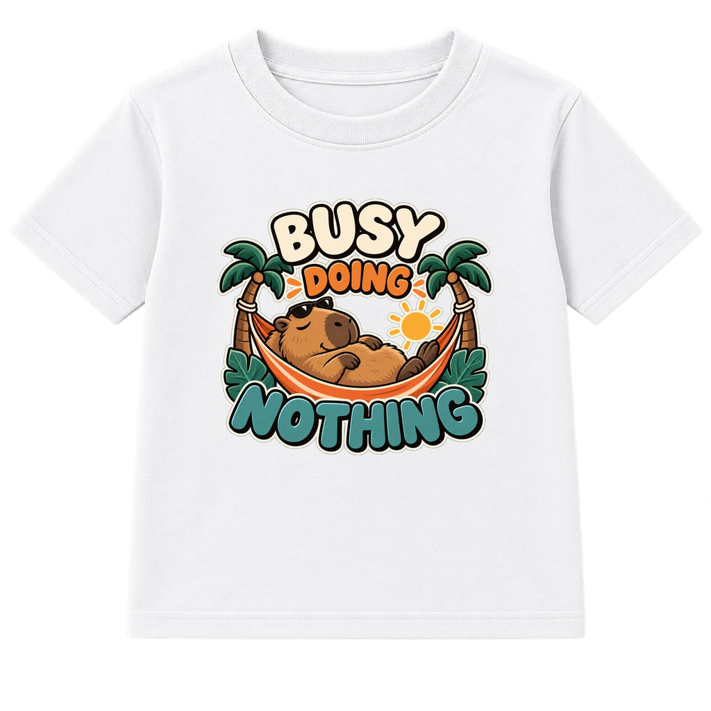 Busy Doing Nothing adult slogan t-shirt - White