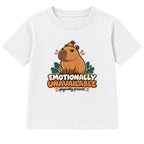 Emotionally Unavailable adult slogan t-shirt - White