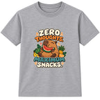 Zero Thoughts Maximum Snacks adult slogan t-shirt - Heather Grey