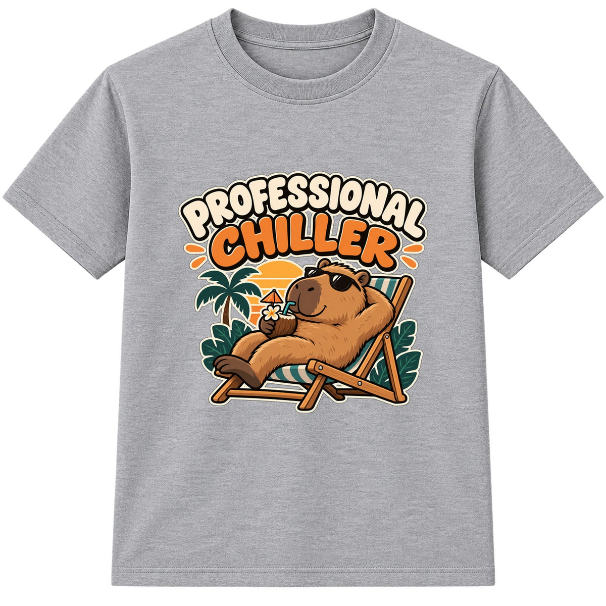 Professional Chiller adult slogan t-shirt - Heather Grey
